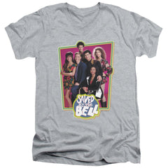 Saved By The Bell Saved Cast Men's 30/1 Cotton Slim V-Neck T-Shirt
