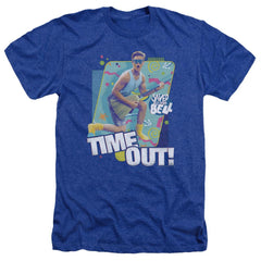 Saved By The Bell Time Out Men's 30/1 Heather 60 40 Poly Short-Sleeve T-Shirt