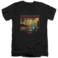 Scarface A Dog Day Men's 30/1 Cotton Slim V-Neck T-Shirt