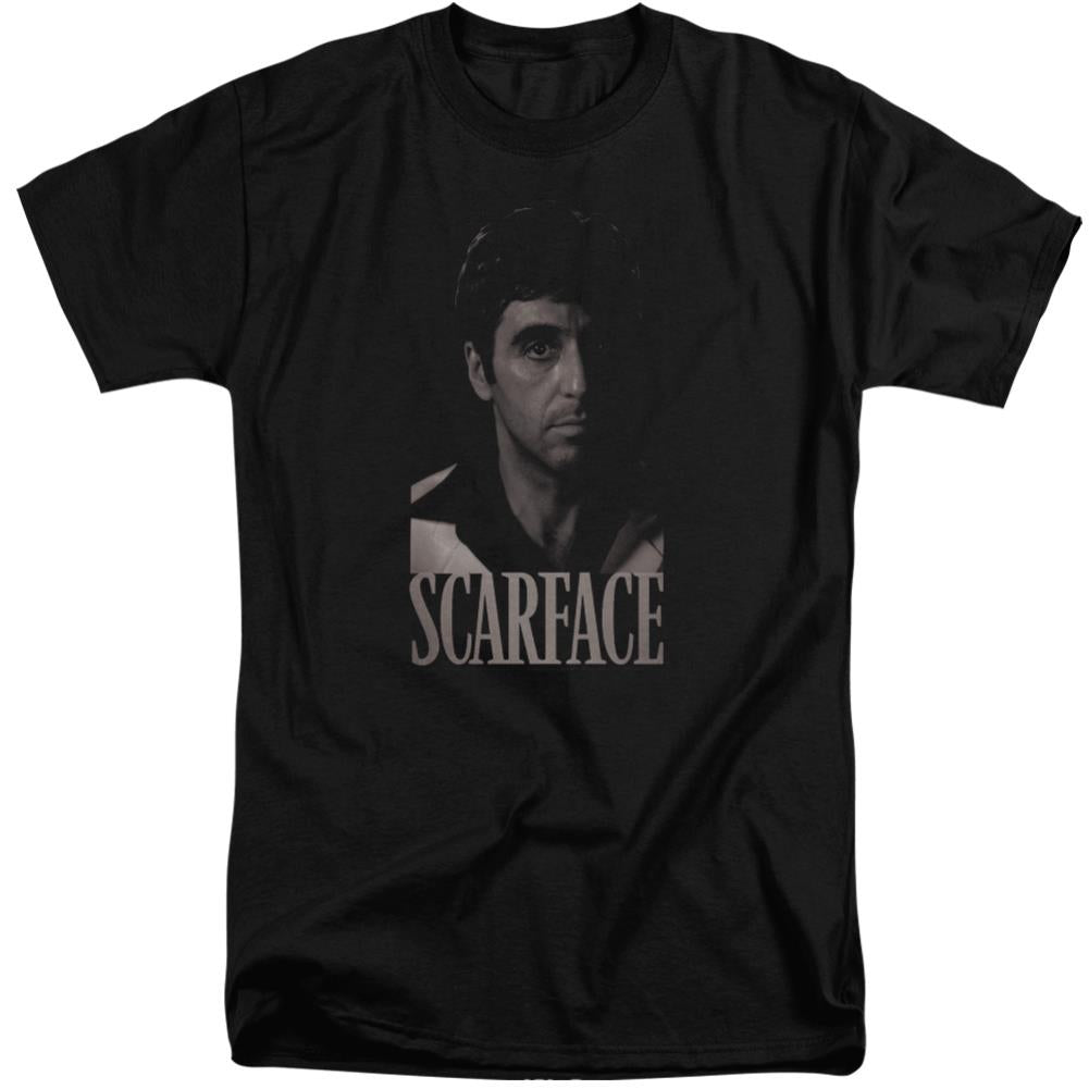 Scarface B&W Tony Men's 18/1 Tall Cotton Short-Sleeve T-Shirt