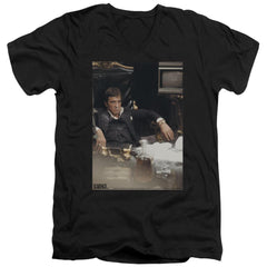 Scarface Sit Back Men's 30/1 Cotton Slim V-Neck T-Shirt