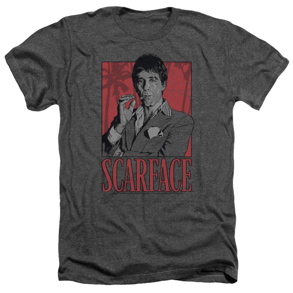Scarface Tony Men's 30/1 Heather 60 40 Poly Short-Sleeve T-Shirt