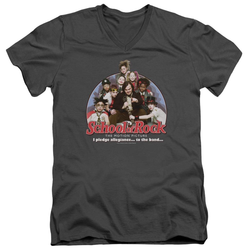 School Of Rock I Pledge Allegiance Men's 30/1 Cotton Slim V-Neck T-Shirt