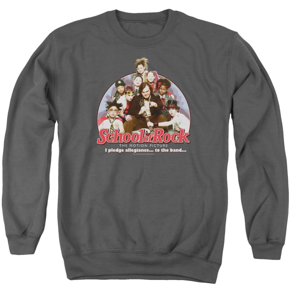 School Of Rock I Pledge Allegiance Men's Crewneck 50 50 Poly Long-Sleeve T-Shirt