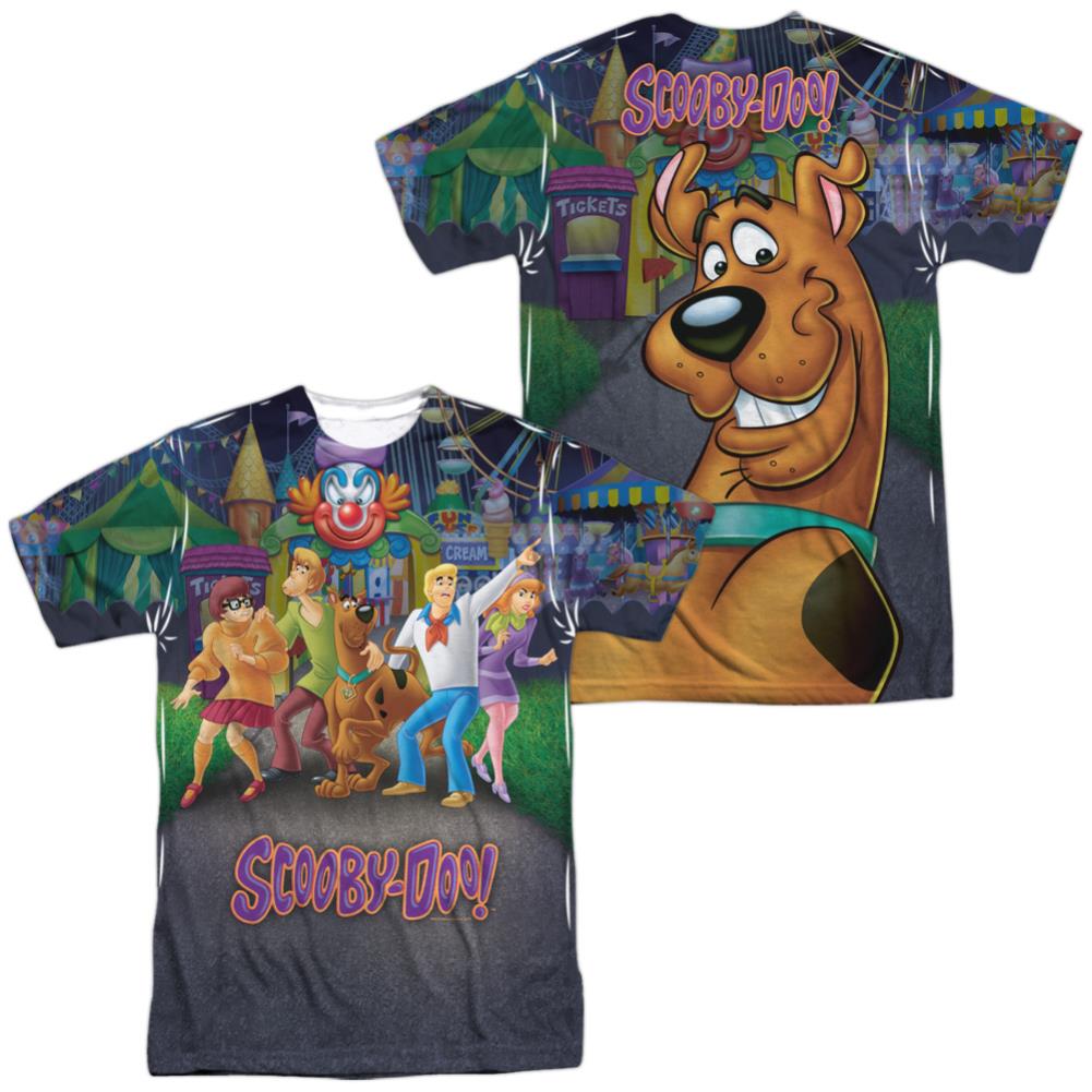 Scooby-Doo Amusement Park (Front/Back Print) Men's Regular Fit Polyester Short-Sleeve T-Shirt