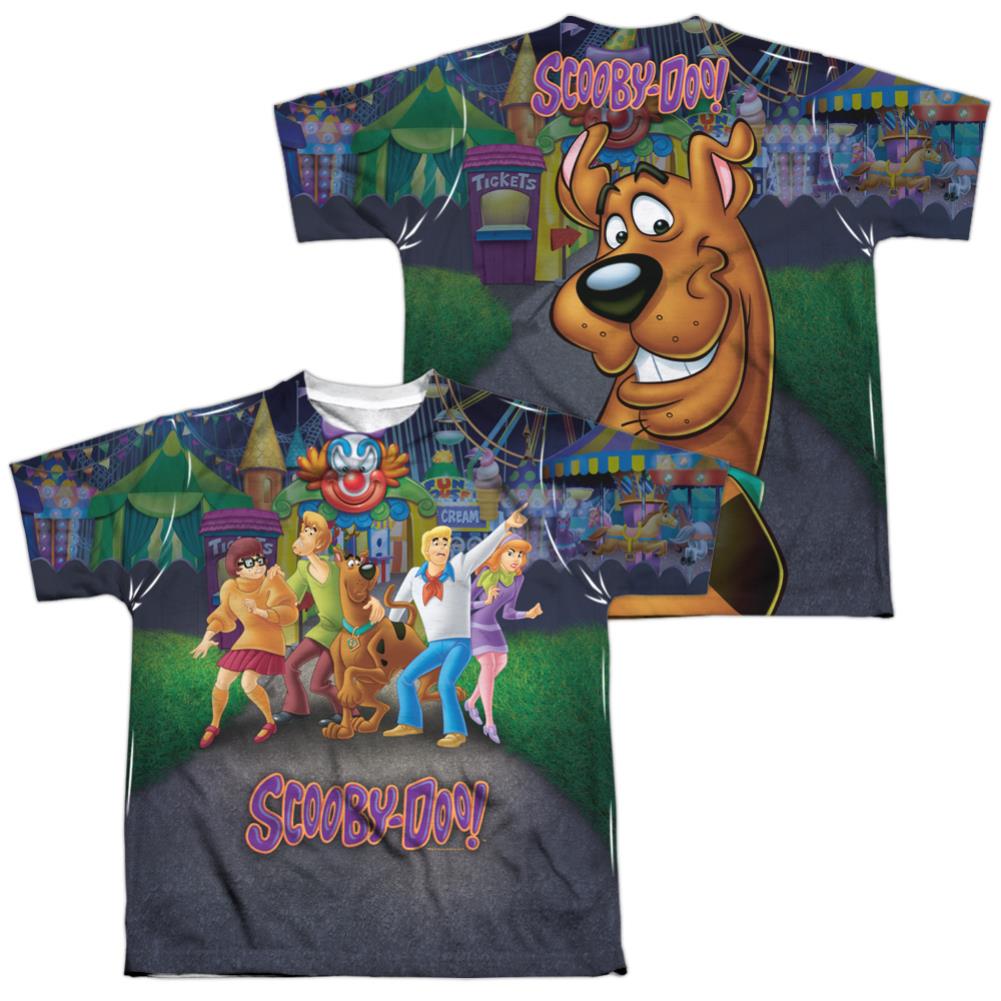 Scooby-Doo Amusement Park (Front/Back Print) Youth Regular Fit Poly Short-Sleeve T-Shirt