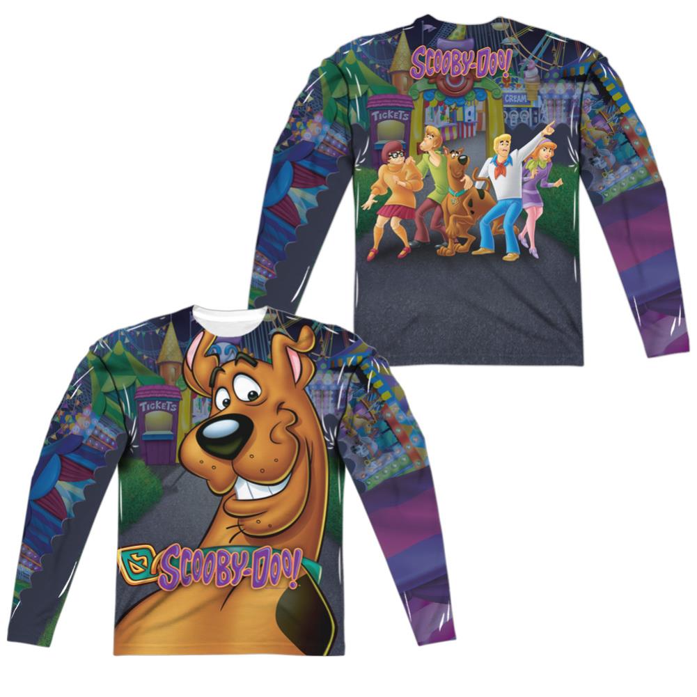Scooby-Doo Big Dog (Front/Back Print) Men's Regular Fit Polyester Long-Sleeve T-Shirt