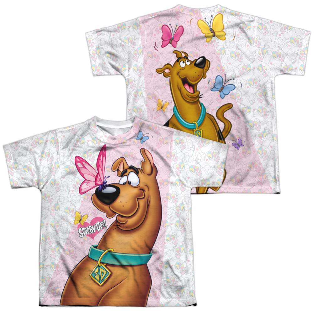 Scooby-Doo Butterfly (Front/Back Print) Youth Regular Fit Poly Short-Sleeve T-Shirt