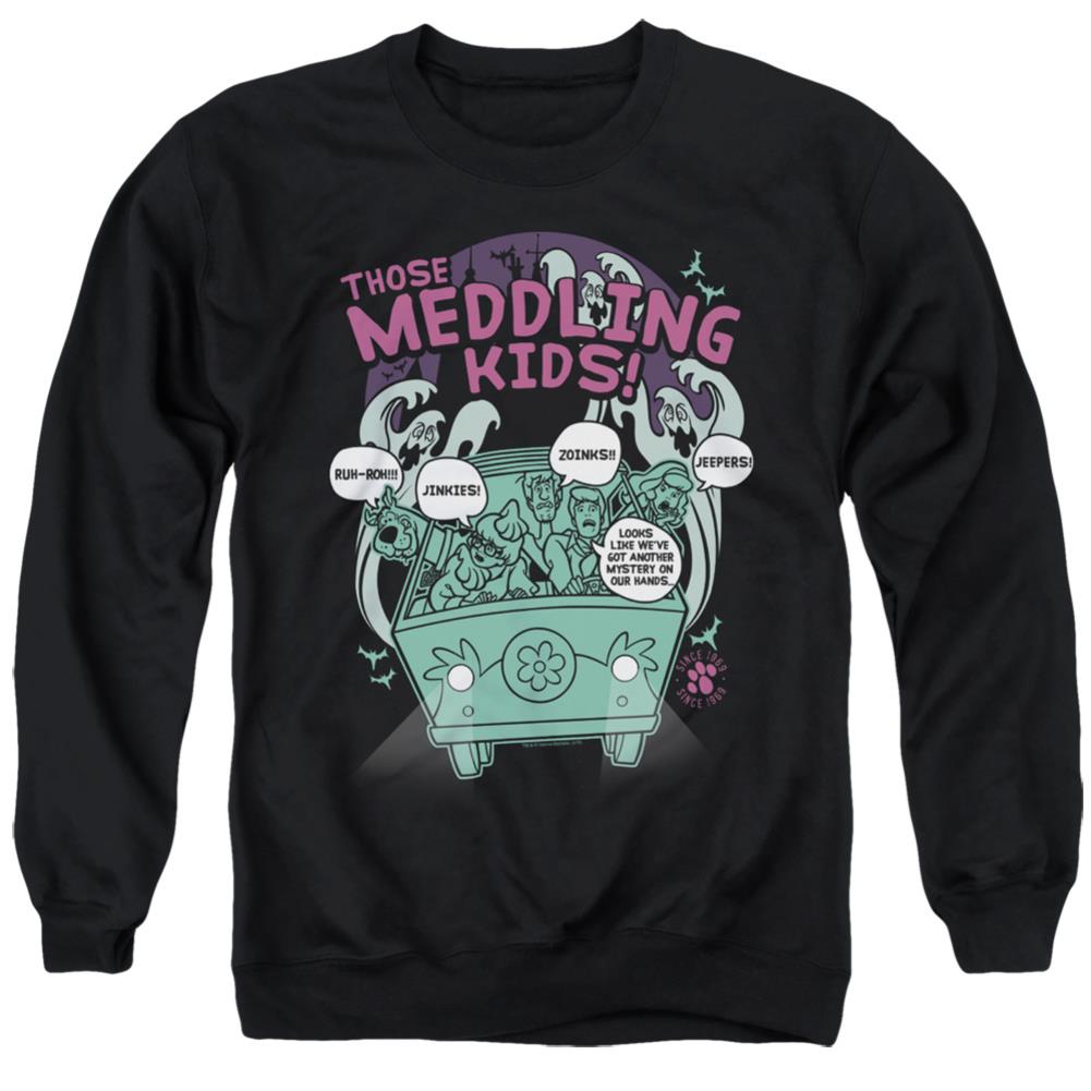 Scooby-Doo Meddling Since 1969 Men's Crewneck 50 50 Poly Long-Sleeve T-Shirt