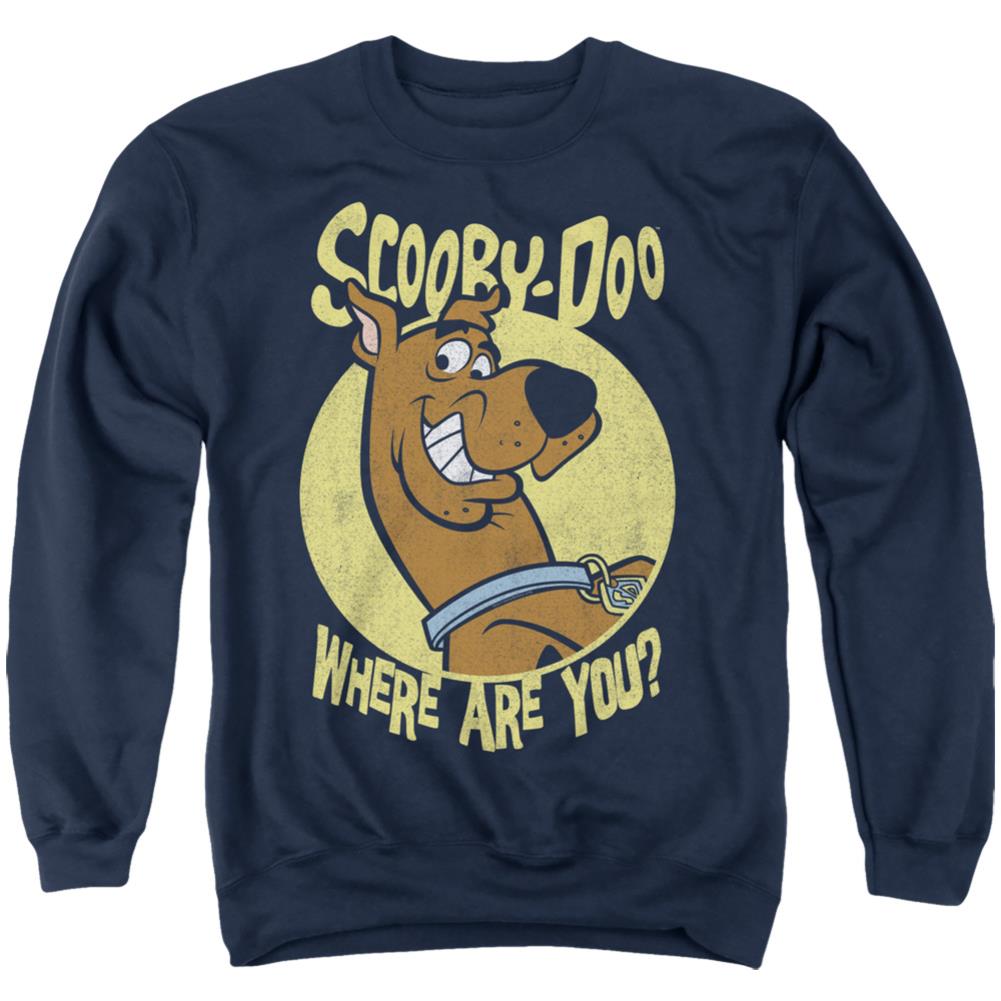 Scooby-Doo Where Are You Men's Crewneck 50 50 Poly Long-Sleeve T-Shirt