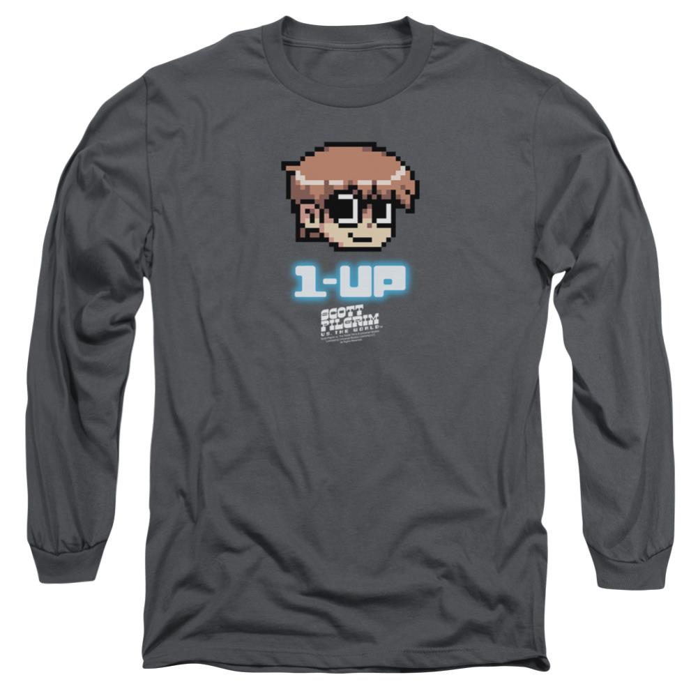 Scott Pilgrim VS. The World 1 Up Men's 18/1 Cotton Long-Sleeve T-Shirt