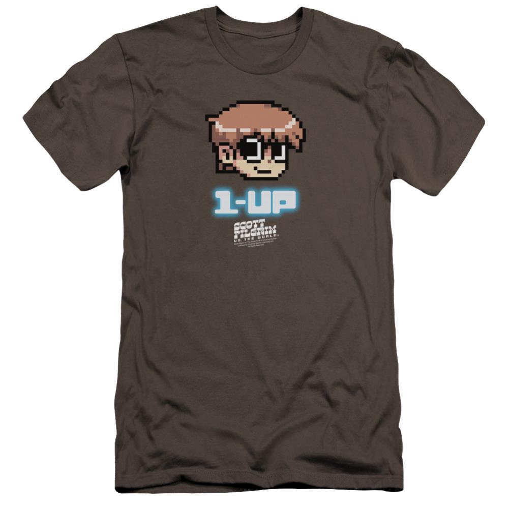 Scott Pilgrim VS. The World 1 Up Men's Ultra-Soft 30/1 Cotton Slim Short-Sleeve T-Shirt