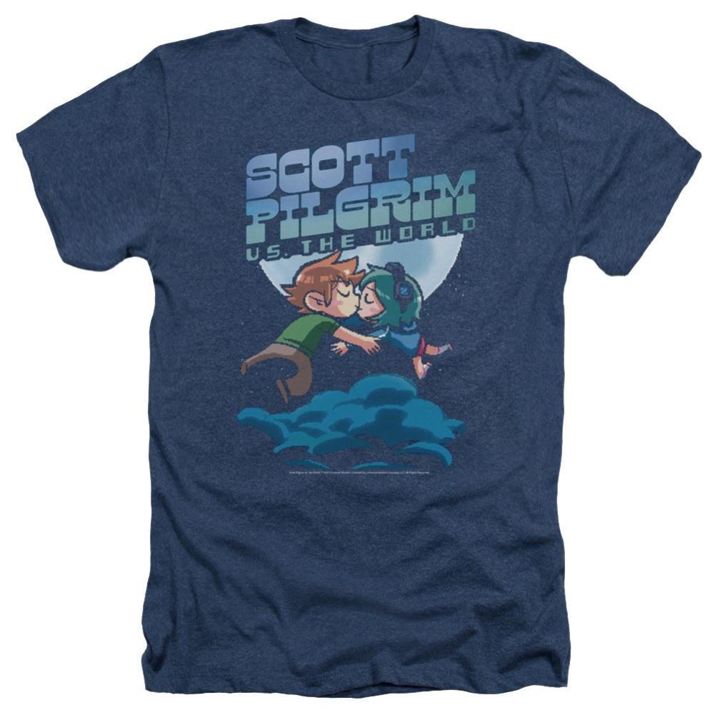 Scott Pilgrim VS. The World Lovers Men's 30/1 Heather 60 40 Poly Short-Sleeve T-Shirt