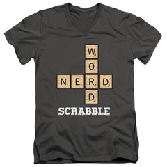 Scrabble Word Nerd Men's 30/1 Cotton Slim V-Neck T-Shirt