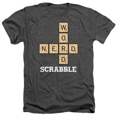 Scrabble Word Nerd Men's 30/1 Heather 60 40 Poly Short-Sleeve T-Shirt