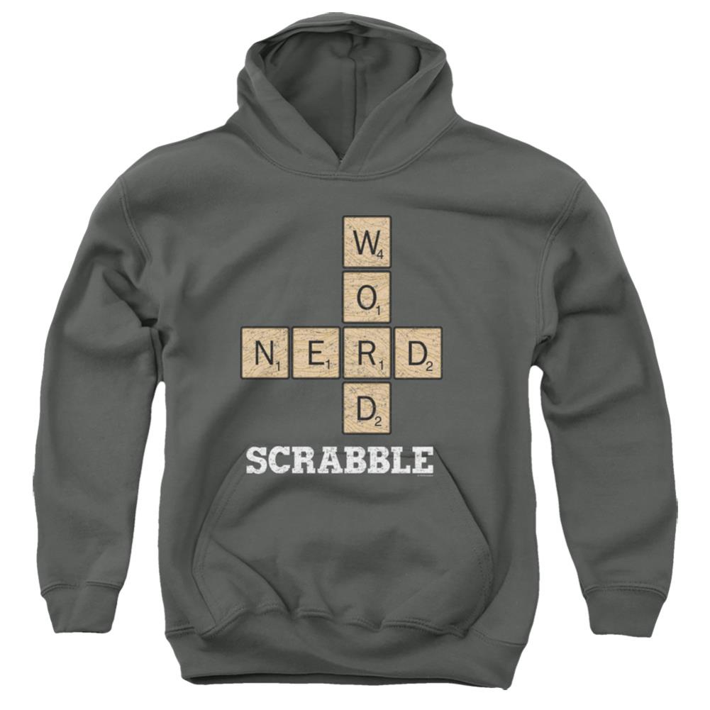 Scrabble Word Nerd Youth Cotton Poly Pull-Over Hoodie
