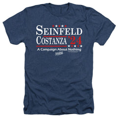 Seinfeld Election Tee Men's 30/1 Heather 60 40 Poly Short-Sleeve T-Shirt