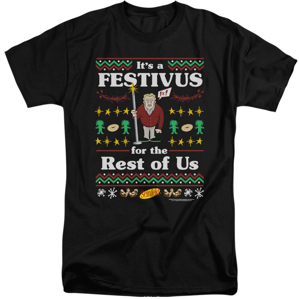 Seinfeld Festive Festivus Men's 18/1 Tall Cotton Short-Sleeve T-Shirt