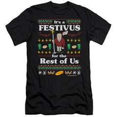 Seinfeld Festive Festivus Men's Ultra-Soft 30/1 Cotton Slim Short-Sleeve T-Shirt
