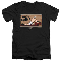 Seinfeld Hello Ladies Men's 30/1 Cotton Slim V-Neck T-Shirt