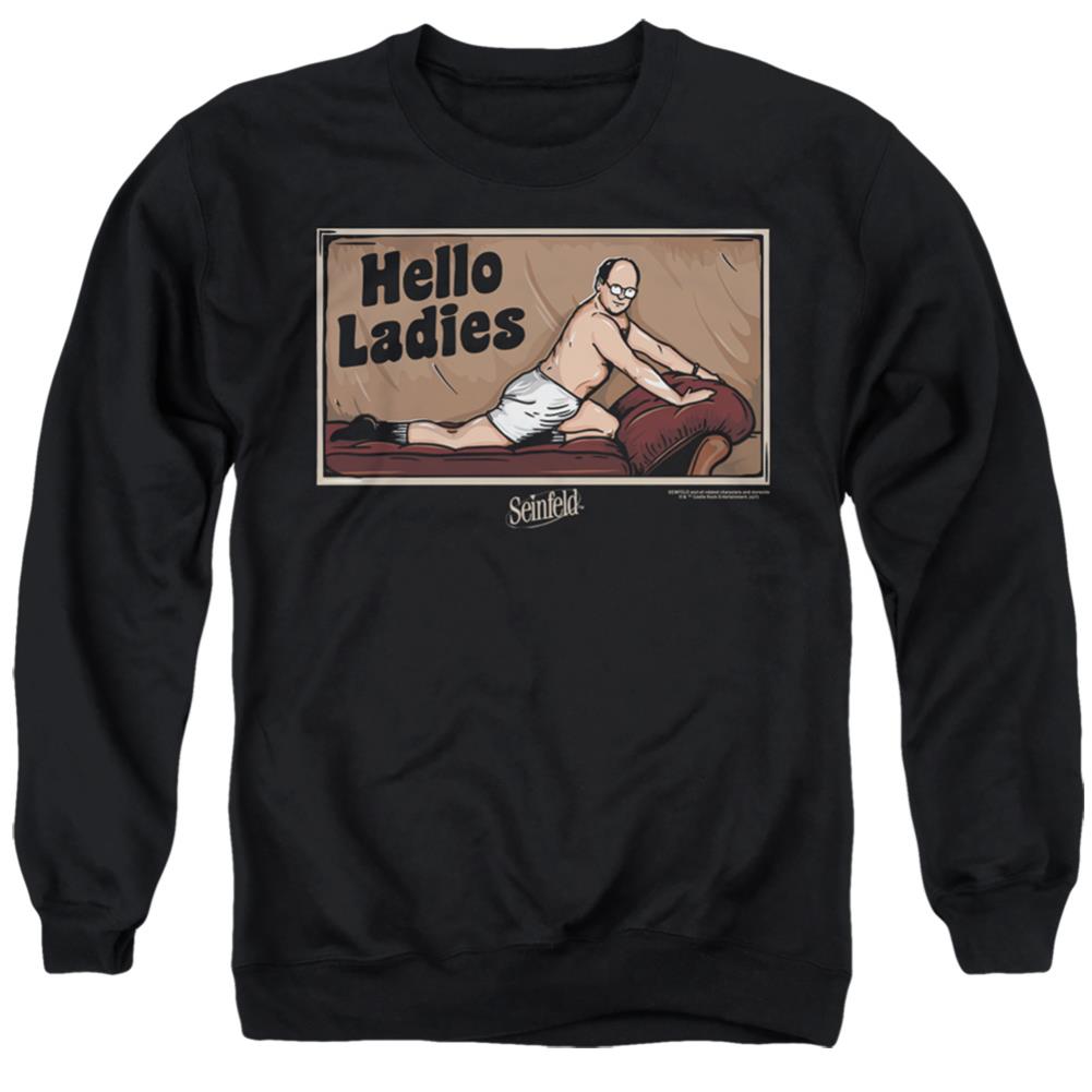 Seinfeld Hello Ladies Men's Crewneck 50 50 Poly Long-Sleeve T-Shirt