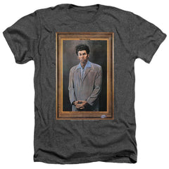 Seinfeld Kramer Portrait Men's 30/1 Heather 60 40 Poly Short-Sleeve T-Shirt