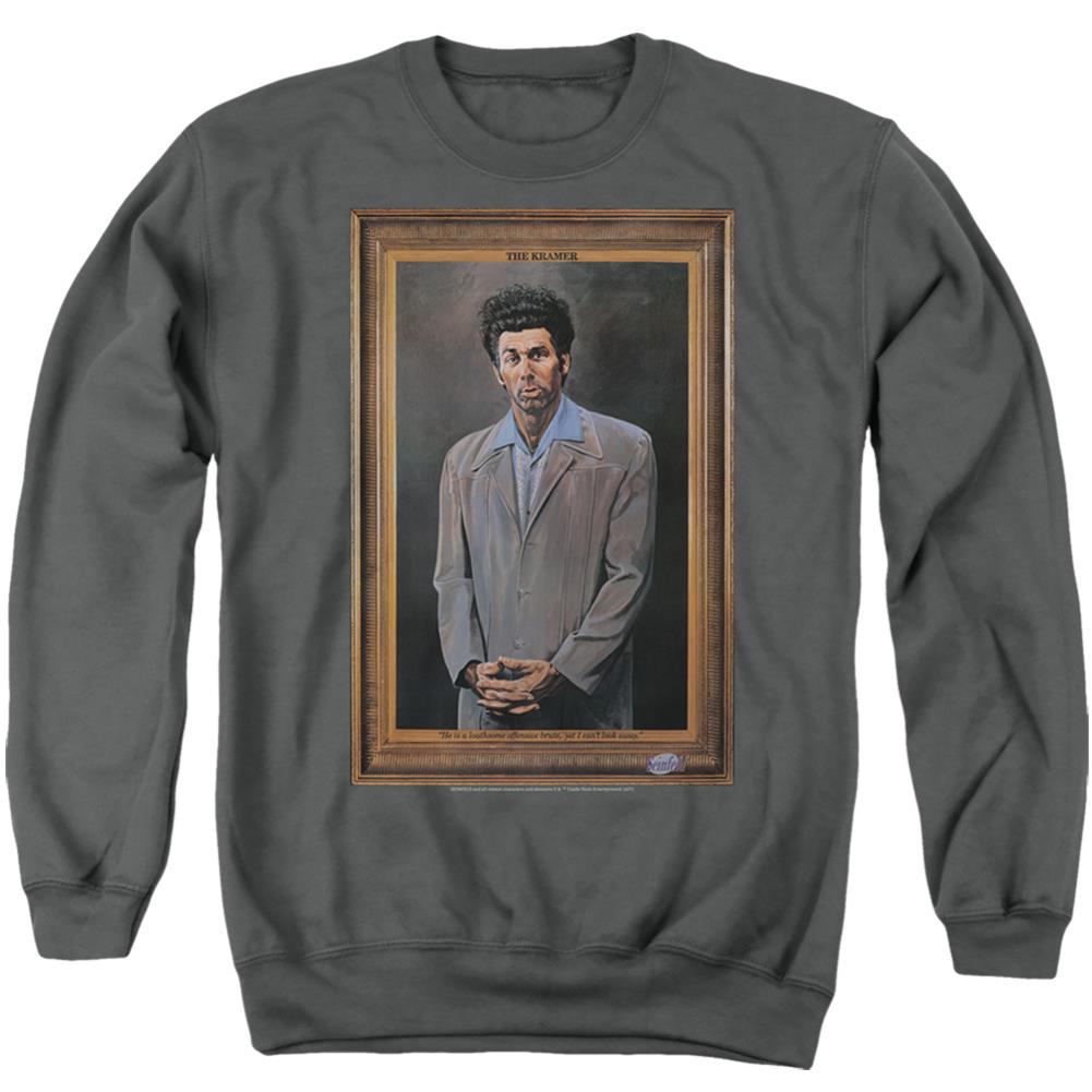 Seinfeld Kramer Portrait Men's Crewneck 50 50 Poly Long-Sleeve T-Shirt