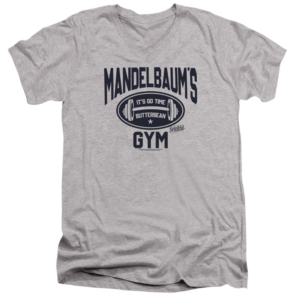 Seinfeld Madelbaum's Gym Men's 30/1 Cotton Slim V-Neck T-Shirt