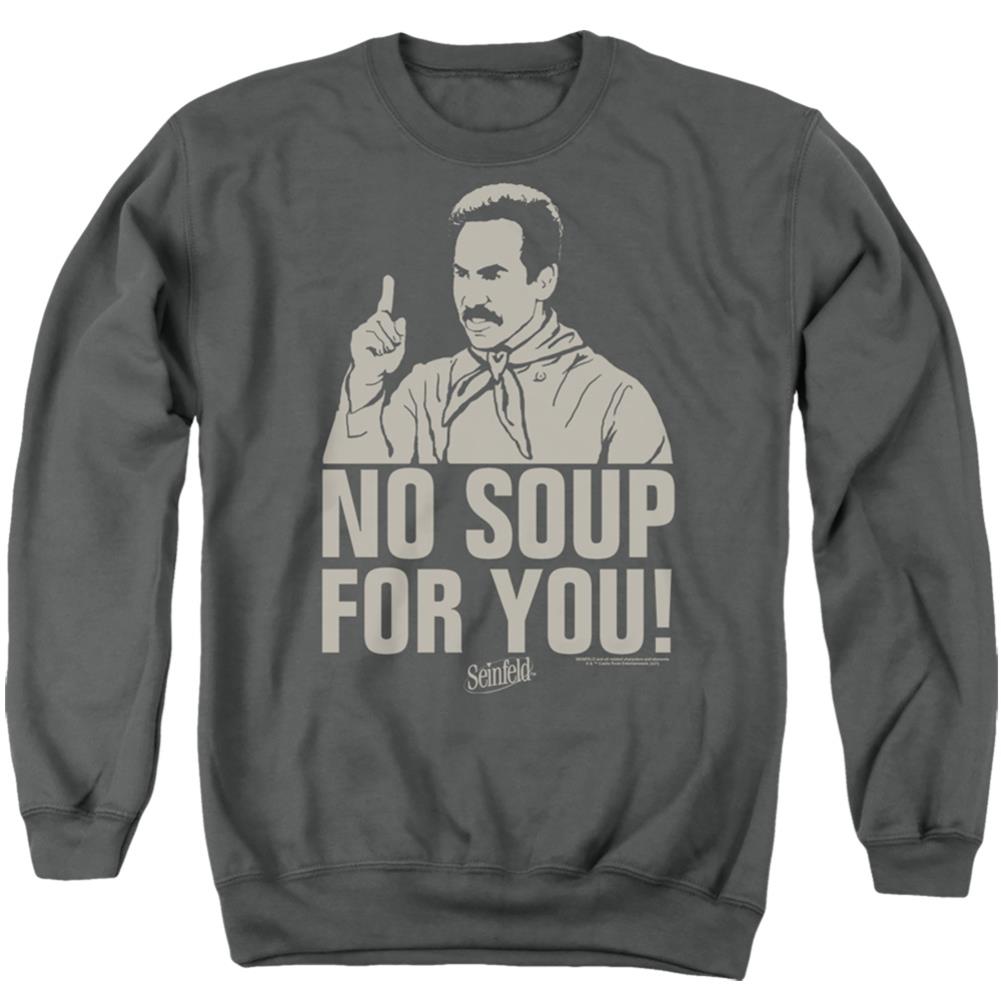 Seinfeld No Soup Men's Crewneck 50 50 Poly Long-Sleeve T-Shirt