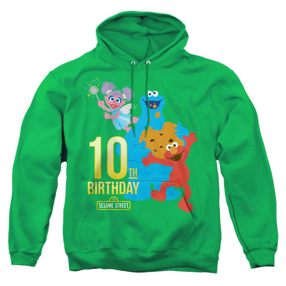Sesame Street 10th Birthday Men's Pull-Over 75 25 Poly Hoodie