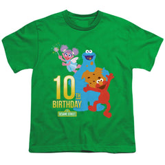 Sesame Street 10th Birthday Youth 18/1 100% Cotton Short-Sleeve T-Shirt
