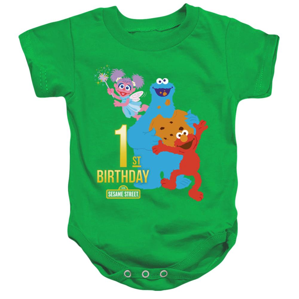 Sesame Street 1st Birthday Infant's Cotton SS Snapsuit