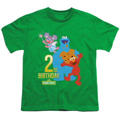 Sesame Street 2nd Birthday Youth 18/1 100% Cotton Short-Sleeve T-Shirt