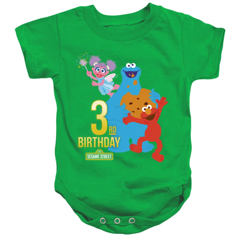 Sesame Street 3rd Birthday Infant's Cotton SS Snapsuit