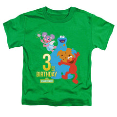 Sesame Street 3rd Birthday Toddler 18/1 Cotton Short-Sleeve T-Shirt