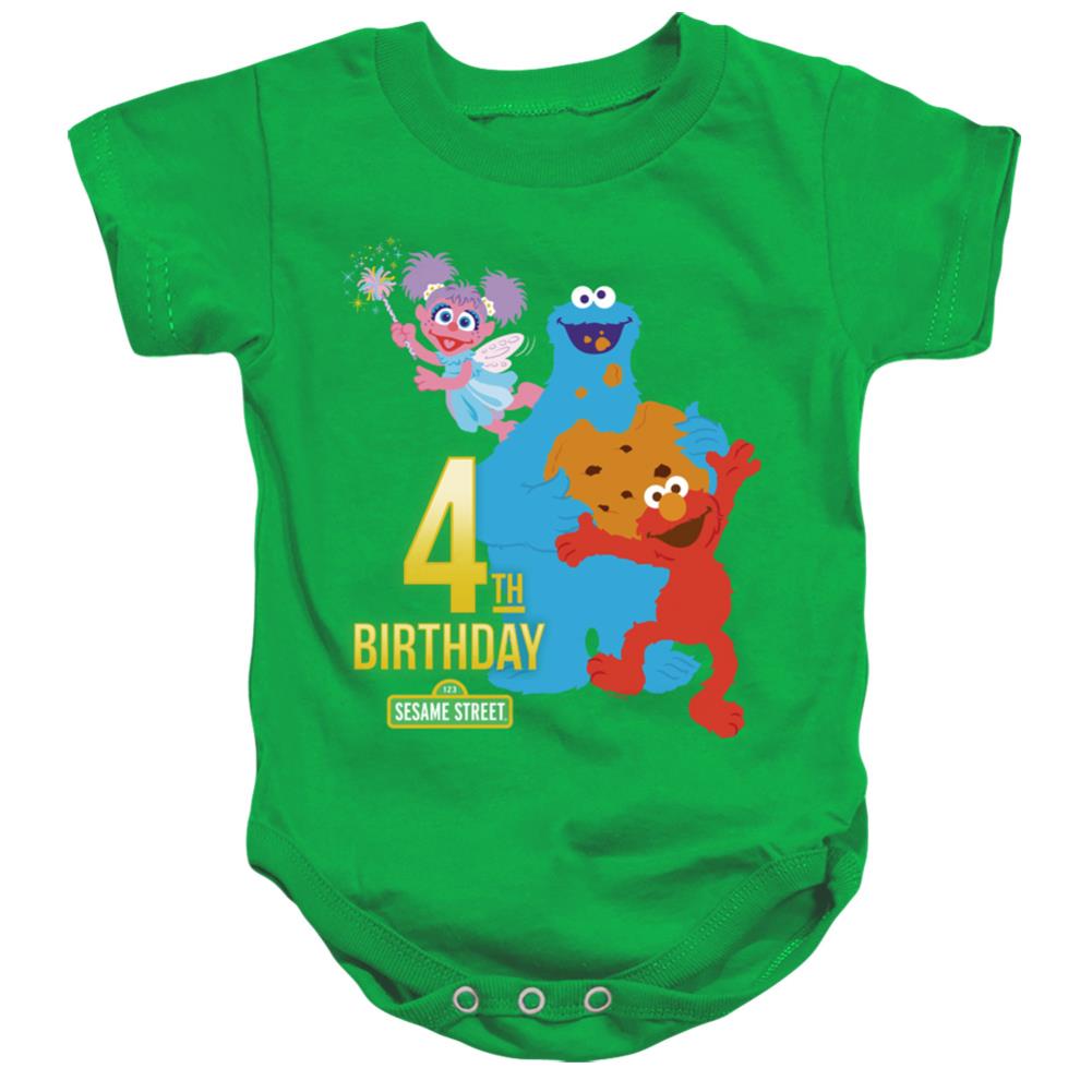 Sesame Street 4th Birthday Infant's Cotton SS Snapsuit
