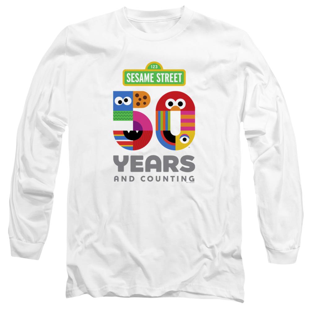 Sesame Street 50 Years Logo Men's 18/1 Cotton Long-Sleeve T-Shirt