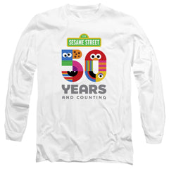 Sesame Street 50 Years Logo Men's 18/1 Cotton Long-Sleeve T-Shirt