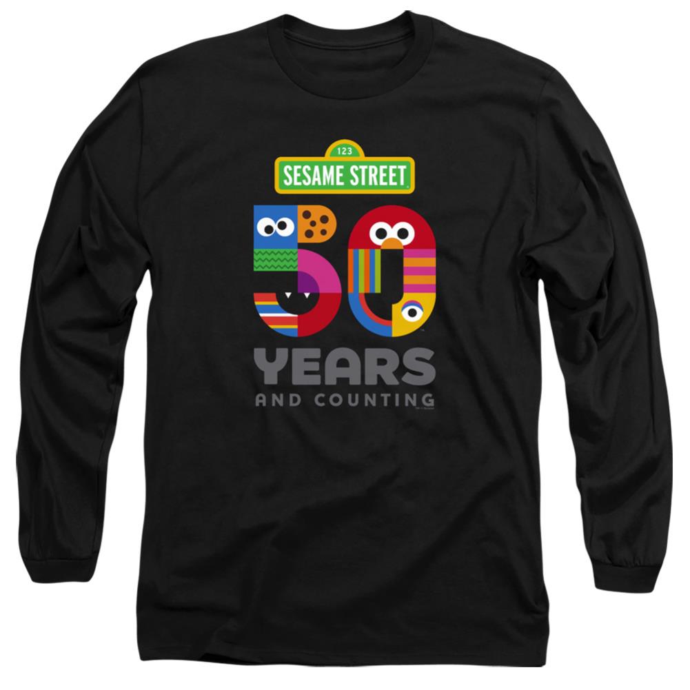 Sesame Street 50 Years Logo Men's 18/1 Cotton Long-Sleeve T-Shirt