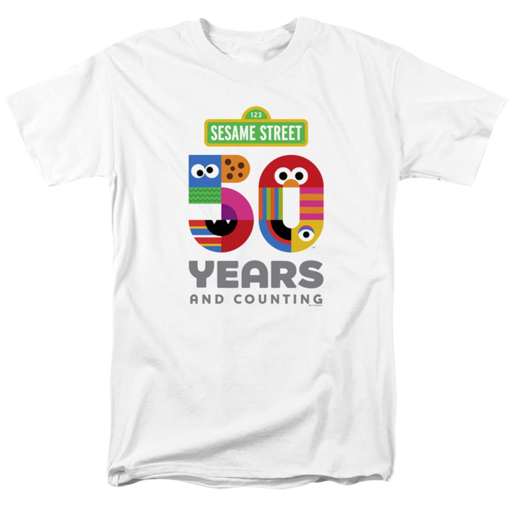 Sesame Street 50 Years Logo Men's 18/1 Cotton Short-Sleeve T-Shirt