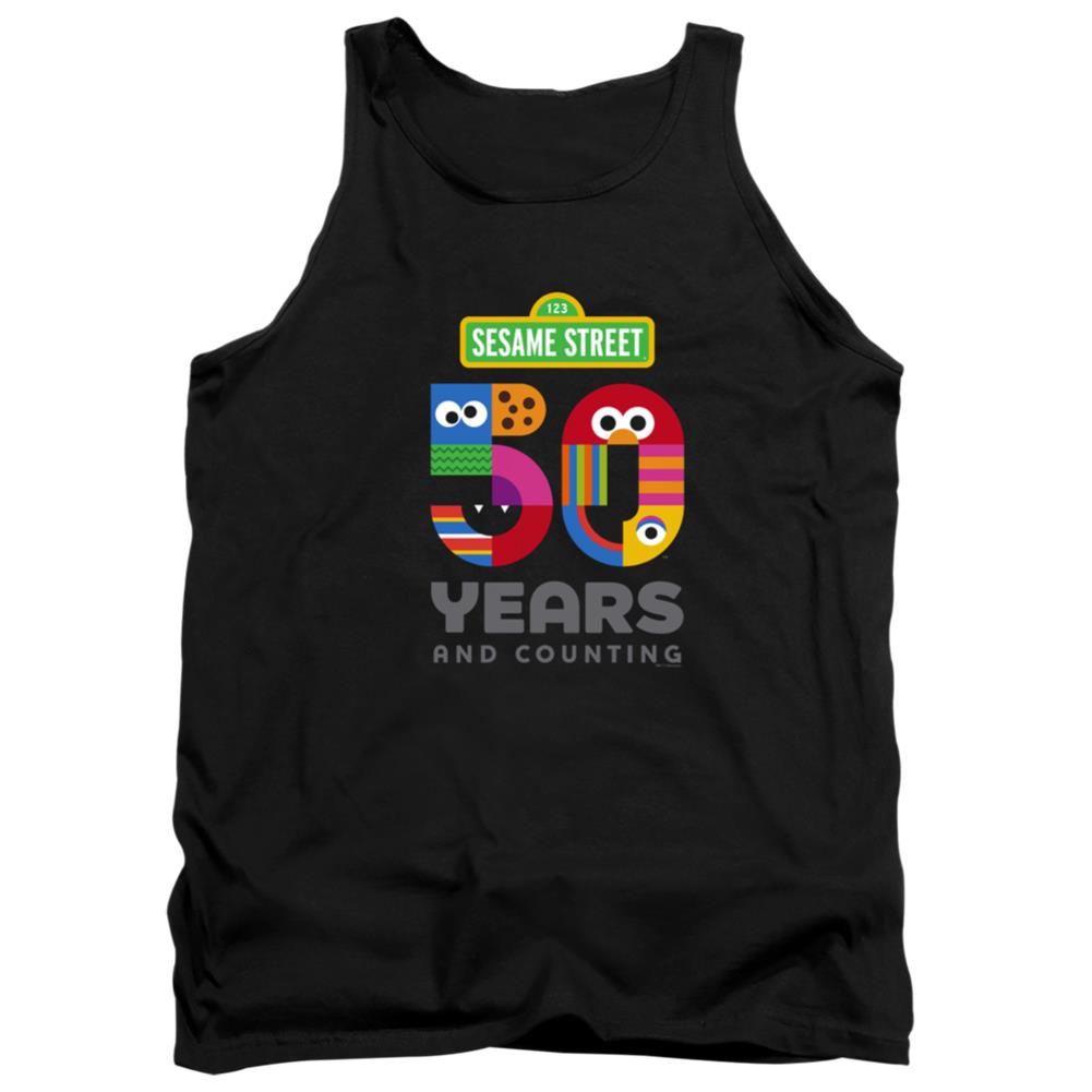 Sesame Street 50 Years Logo Men's 18/1 Cotton Tank Top