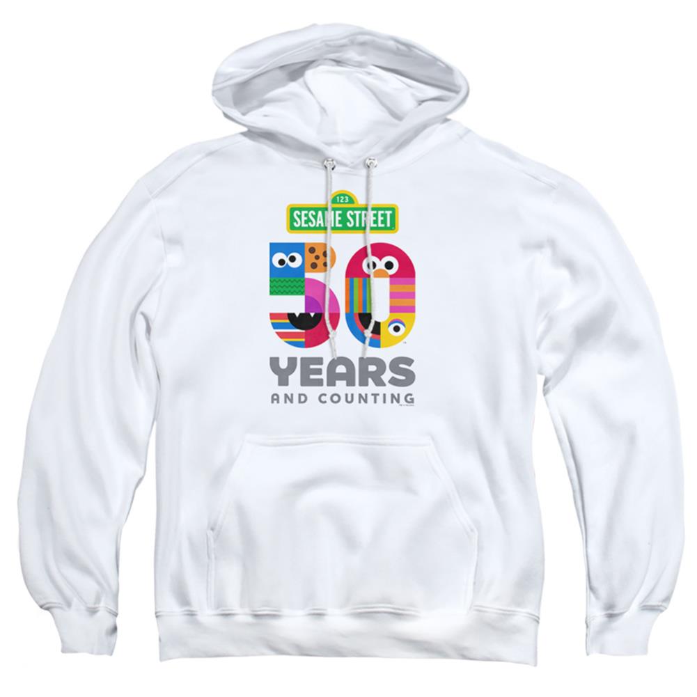 Sesame Street 50 Years Logo Men's Pull-Over 75 25 Poly Hoodie