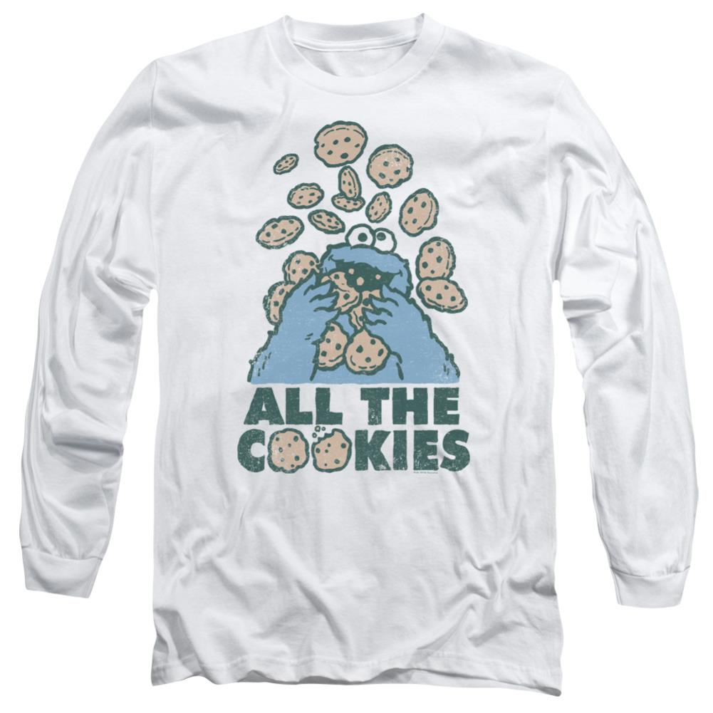 Sesame Street All The Cookies Men's 18/1 Cotton Long-Sleeve T-Shirt