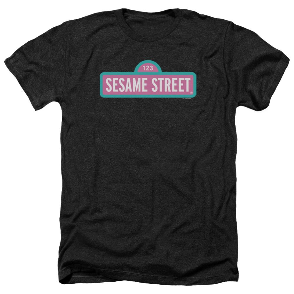 Sesame Street Alt Logo Men's 30/1 Heather 60 40 Poly Short-Sleeve T-Shirt