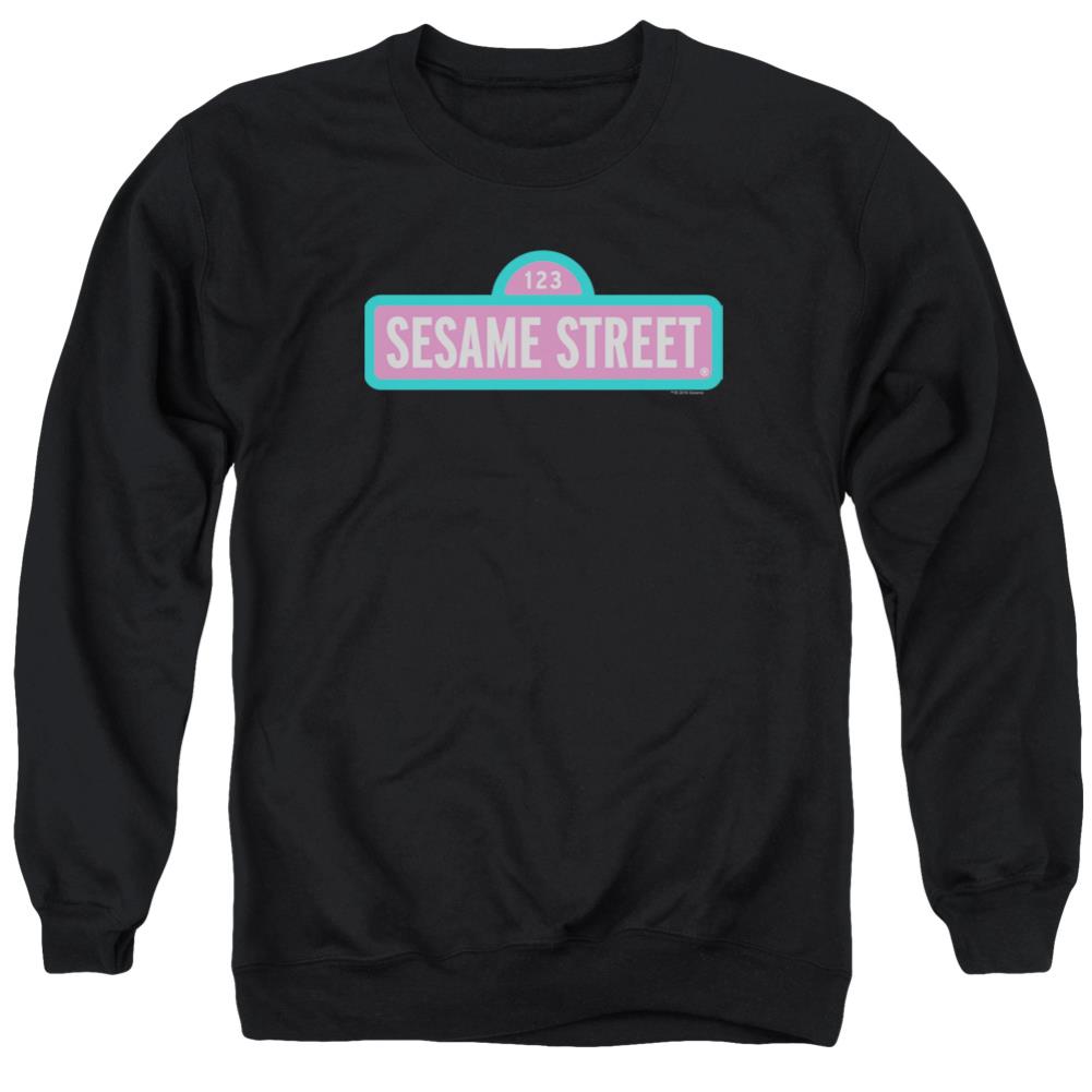 Sesame Street Alt Logo Men's Crewneck 50 50 Poly Long-Sleeve T-Shirt