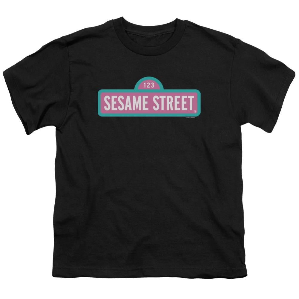 Sesame Street Alt Logo Youth 18/1 100% Cotton Short-Sleeve T-Shirt