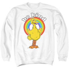 Sesame Street Be Kind Men's Crewneck 50 50 Poly Long-Sleeve T-Shirt