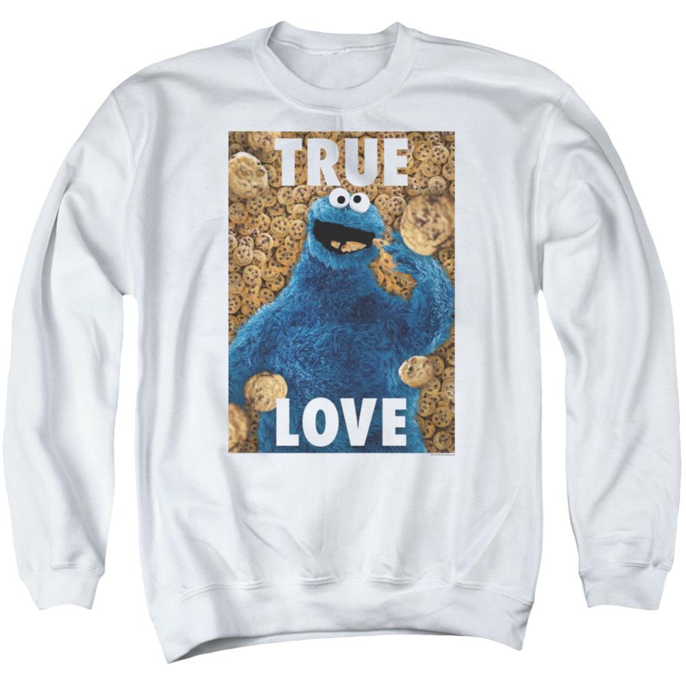 Sesame Street Beautiful Cookies Men's Crewneck 50 50 Poly Long-Sleeve T-Shirt