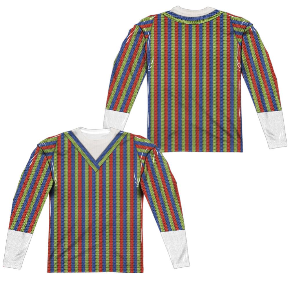 Sesame Street Bert Costume (Front/Back Print) Men's Regular Fit Polyester Long-Sleeve T-Shirt