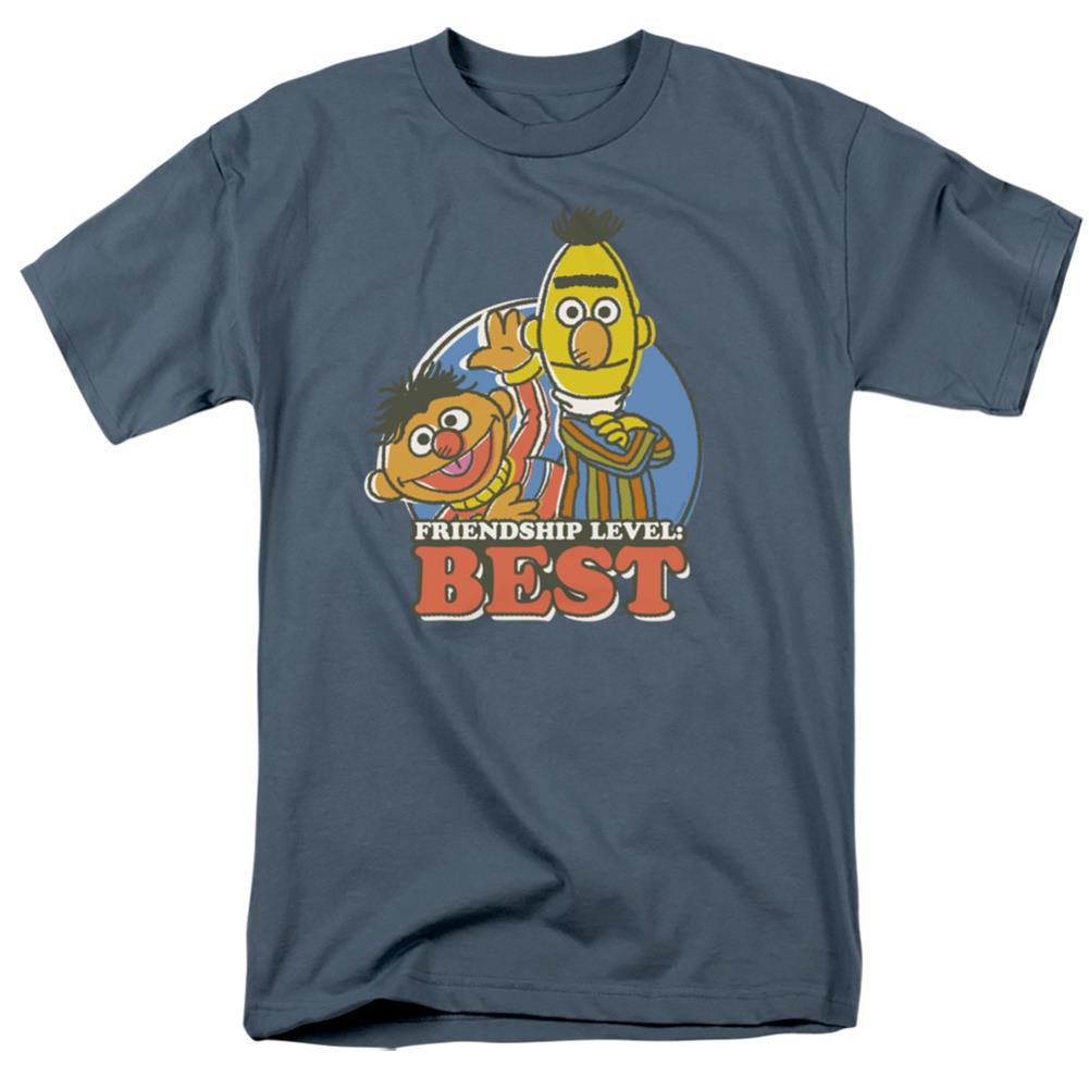 Sesame Street Bert & Ernie Friendship Level: Best Men's 18/1 Cotton Short-Sleeve T-Shirt